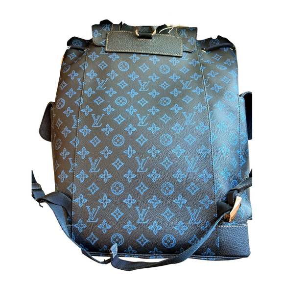 Louis Vuitton Blue Monogram LV Record Christopher MM - Picture 8 of 12